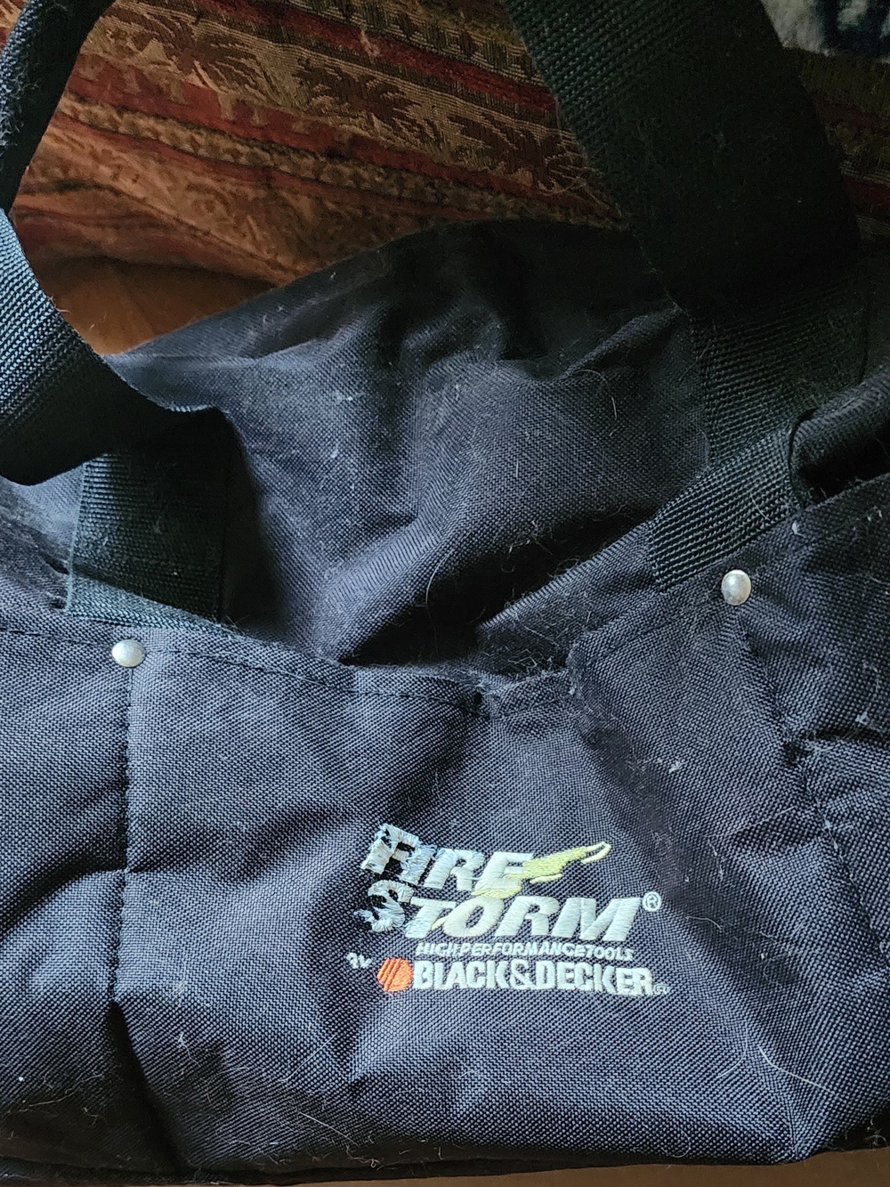 Vintage Black & Decker FireStorm heavy canvas tool bag Black